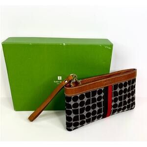 Kate Spade Zippered Wallet Wristlet Clutch Chrissy Classic Noel Chocolate NWT